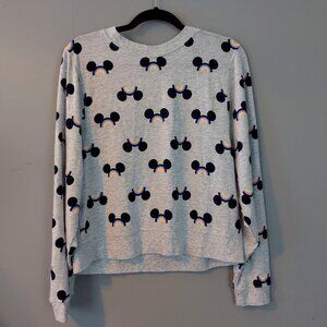 Disney Mickey Ears Grey Sweatshirt Kids Size Medium, Adult Size Small
